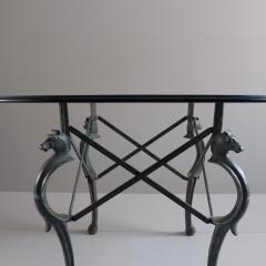1970s Verdigris Aluminium Horsey Centre Table France - 4066271