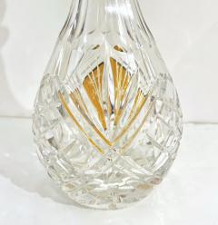 1970s Vintage Austrian Animal Engraved Overlaid Gold Amber Glass Liqueur Bottle - 2234524