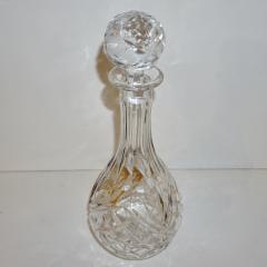 1970s Vintage Austrian Animal Engraved Overlaid Gold Amber Glass Liqueur Bottle - 2234531