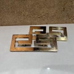 1970s Vintage Hardware Greek Key Brass Pull Set - 3573130