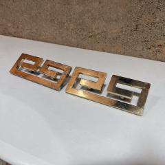 1970s Vintage Hardware Greek Key Brass Pull Set - 3573131