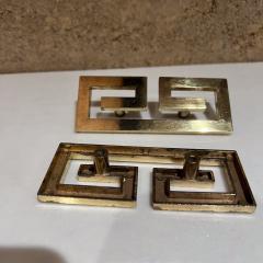 1970s Vintage Hardware Greek Key Brass Pull Set - 3573132