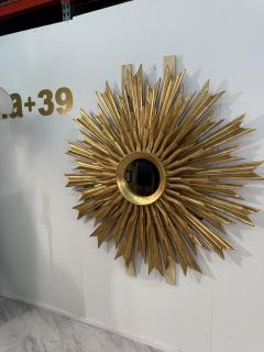 1970s Vintage Italian Sunburst Gilded Wall Mirror - 4288826