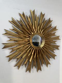 1970s Vintage Italian Sunburst Gilded Wall Mirror - 4288832