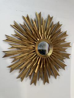 1970s Vintage Italian Sunburst Gilded Wall Mirror - 4288833
