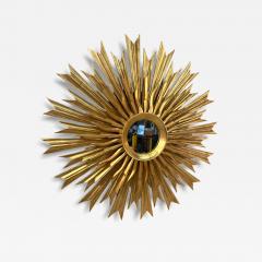 1970s Vintage Italian Sunburst Gilded Wall Mirror - 4288956