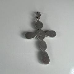 1970s Vintage Navajo Southwestern Sterling Turquoise Cross Pendant - 2870955