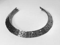 1970s Wide and Heavy Handmade Mexican Sterling Necklace - 1056593