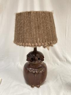 1970s owl Studio pottery table lamp - 3717609