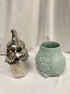 1970s porcelain and silber plated parot decorative box - 4137730