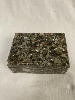 1970s resin with mother of pearl inclusion boxe - 3719857