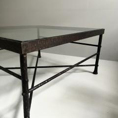 1970s riven iron coffee table France - 4113309