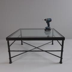 1970s riven iron coffee table France - 4113424