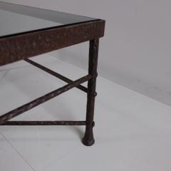 1970s riven iron coffee table France - 4113426