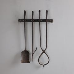 1970s wrought iron wall hung fire tols - 4113300