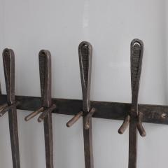 1970s wrought iron wall hung fire tols - 4113302