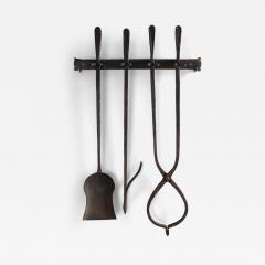 1970s wrought iron wall hung fire tols - 4310216