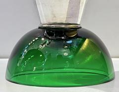 1980 Domar Israel Art Nouveau Style Green Cobalt Blue Glass Silver Bottle - 3667846