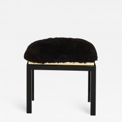 1980 s Black Brass Fur Stool - 1911924