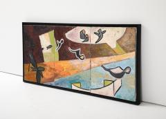 1980s Abstract Oil On Canvas Modern Artwork - 3565422