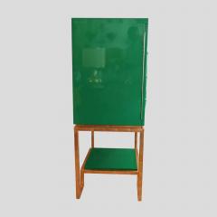 1980s Anna green lacquer Hollywood regency drink cabinet - 4819123