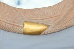 1980s Art Deco Style Banana Leaf Motif Wall Mirror - 1528392