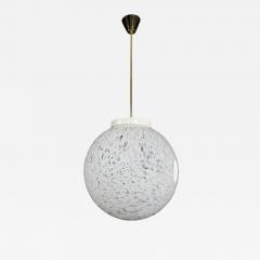 1980s Czech Republic milky white cloud glass globe pendant - 4402040