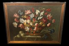 1980s Flower Bouquet Oil on Canvas Painting - 2873059