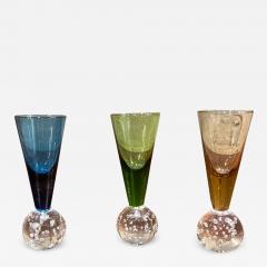 1980s Handblown Fancy Color Tequila Shot Glasses - 3630128