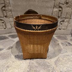 1980s Handmade Large Modernist Woven Basket - 3457206