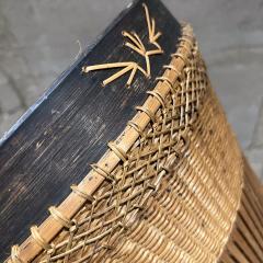 1980s Handmade Large Modernist Woven Basket - 3457208