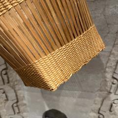 1980s Handmade Large Modernist Woven Basket - 3457209