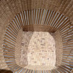 1980s Handmade Large Modernist Woven Basket - 3457210