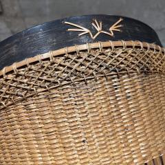 1980s Handmade Large Modernist Woven Basket - 3457212
