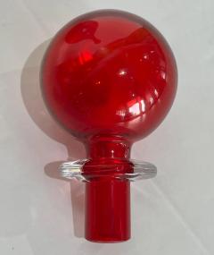 1980s Italian Bright Colorful Purple Ruby Red Murano Glass Tall Modern Bottle - 4278183