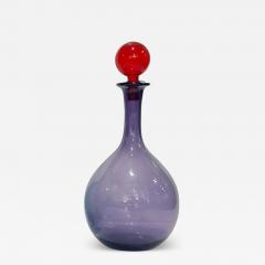 1980s Italian Bright Colorful Purple Ruby Red Murano Glass Tall Modern Bottle - 4278958