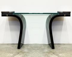 1980s Italian Postmodern Lacquered Wood and Glass Console - 4480842