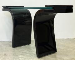 1980s Italian Postmodern Lacquered Wood and Glass Console - 4480861