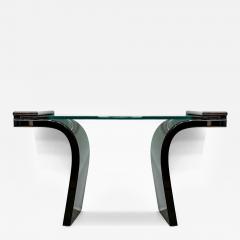 1980s Italian Postmodern Lacquered Wood and Glass Console - 4483648