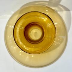 1980s Italian Tall Bright Colorful Amber Gold Purple Murano Glass Modern Bottle - 4267965