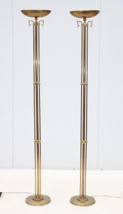 1980s Italian Torchiere Brass Floor Lamps - 4748595