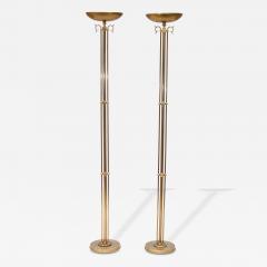 1980s Italian Torchiere Brass Floor Lamps - 4750908