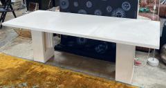 1980s Italian White Marble Dust Dining Table - 2525286