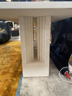 1980s Italian White Marble Dust Dining Table - 2525288
