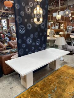 1980s Italian White Marble Dust Dining Table - 2525292