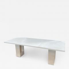 1980s Italian White Marble Dust Dining Table - 2526610