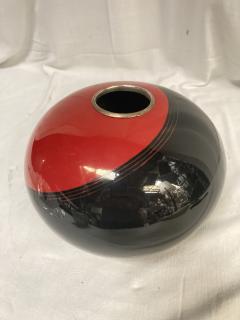 1980s Lacquered metal vase signed Jean Jacques Beaum  - 3881609