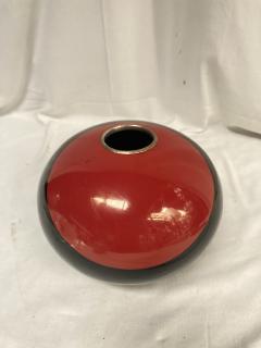 1980s Lacquered metal vase signed Jean Jacques Beaum  - 3881610