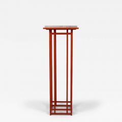 1980s Mackintosh style tall metal plinth with marble top - 4306506