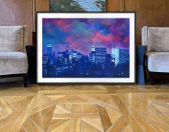 1980s Manhattan Skyline at Night with Pan Am Building and Chrysler Building - 4443808